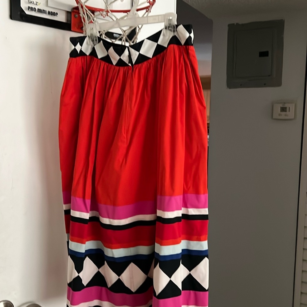 Kate Spade New York Geo Border Cotton Skirt